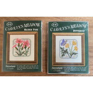 2 Serendipity Designs Carolyn’s Meadow Floral Cross Stitch Kits